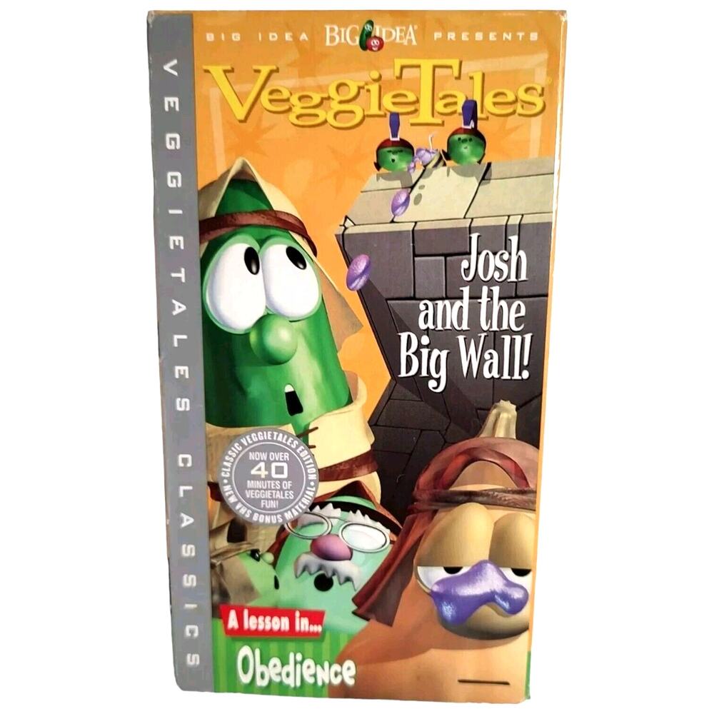 Vintage VeggieTales Vhs 1999 Josh And The Big Wall Kid Teaching Biblical Fun